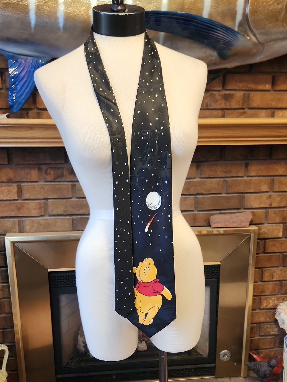 Winnie the Pooh Black Novelty Tie with Stars And Moon Celestial Collectible